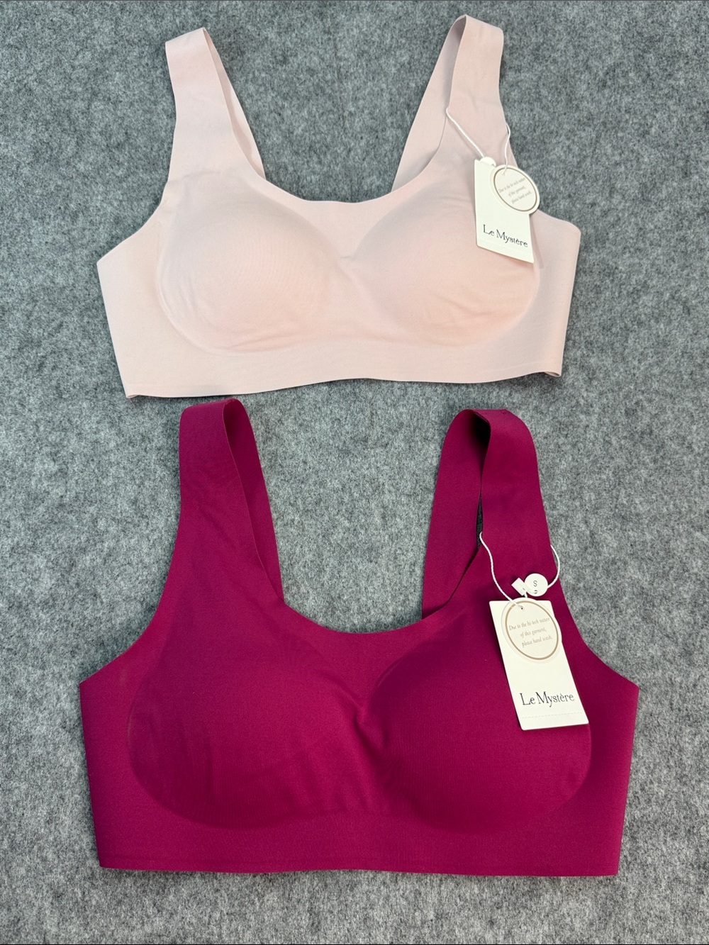 Set of 2/ Le Mystere Women Smooth Shape Wireless Bra Mulberry Size 6